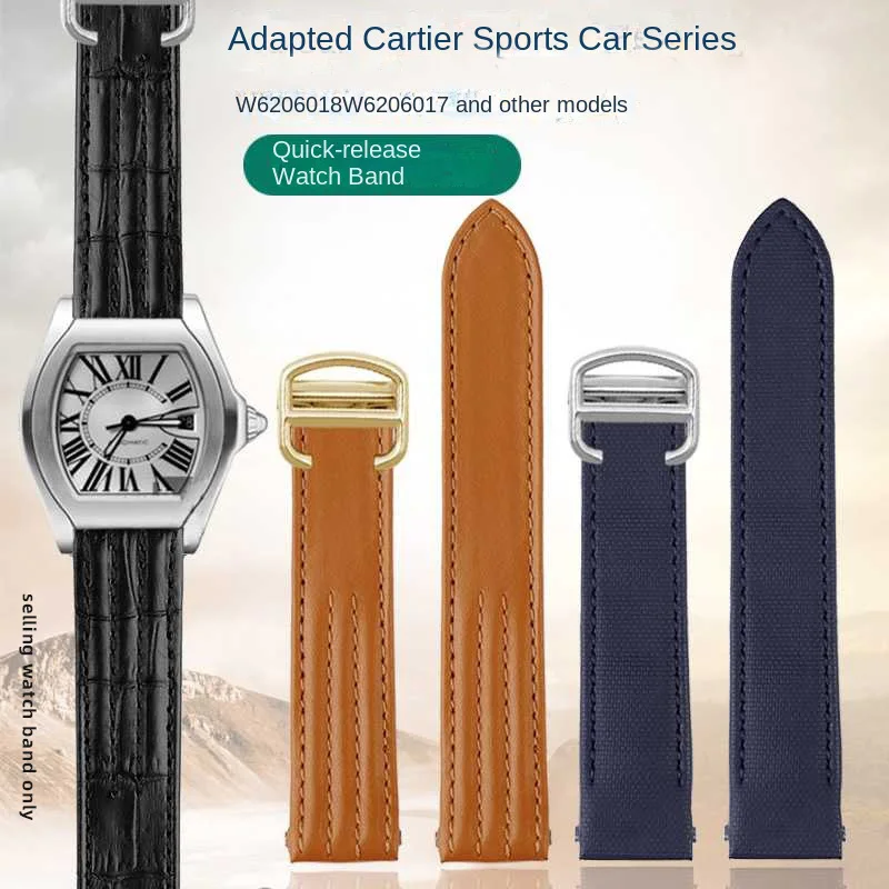 Per Cartier Roadster Series W6206018 W6206017 Cinturino Per Orologio In Nylon Da Uomo 19Mm Interfaccia A Sgancio Rapido Cinturino Con Fibbia Pieghevol