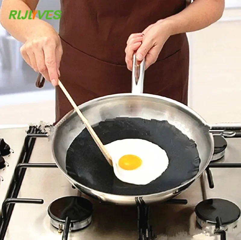 Round Non-stick Mat Pan Fry Liner Sheet 2Pcs Kitchen BBQ Baking Mats