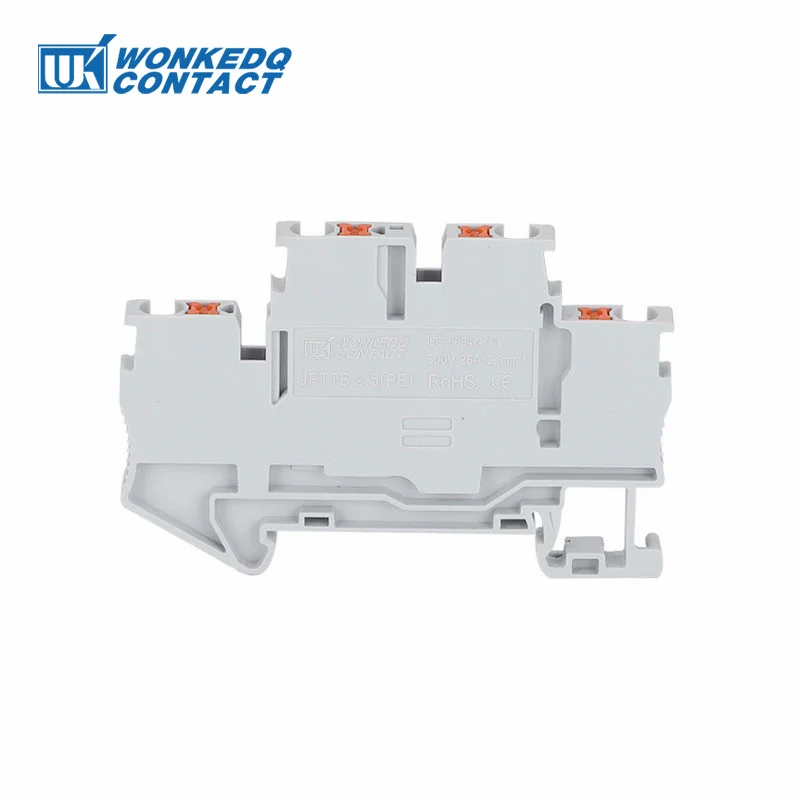 10 szt. PTTB 2.5 wciskany dwupoziomowy szyna Din zacisk blok 2-warstwowy wtyk 2,5 mm² złącze przewodu elektrycznego PTTB2.5