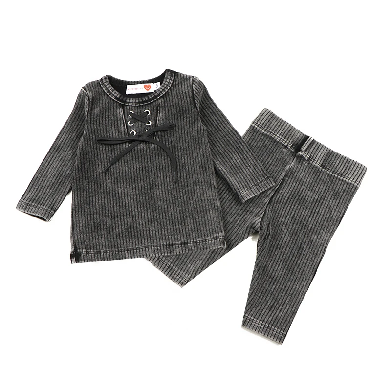 Family Matching Long Sleeve Vintage Outfit Set – Midi Dress & Kids Top-Trouser Combo