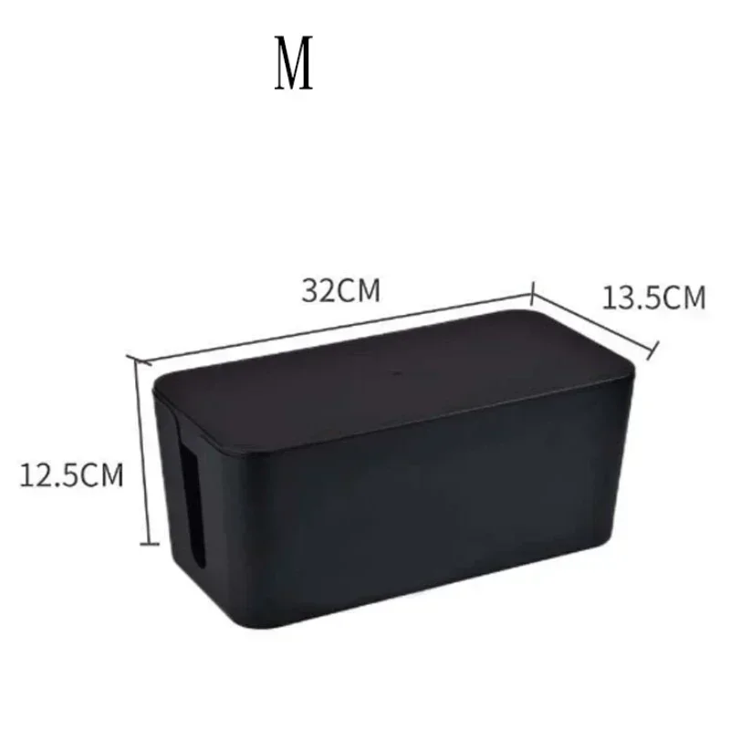 Cable Storage Box - Desktop Power Strip Organizer with Dustproof Design