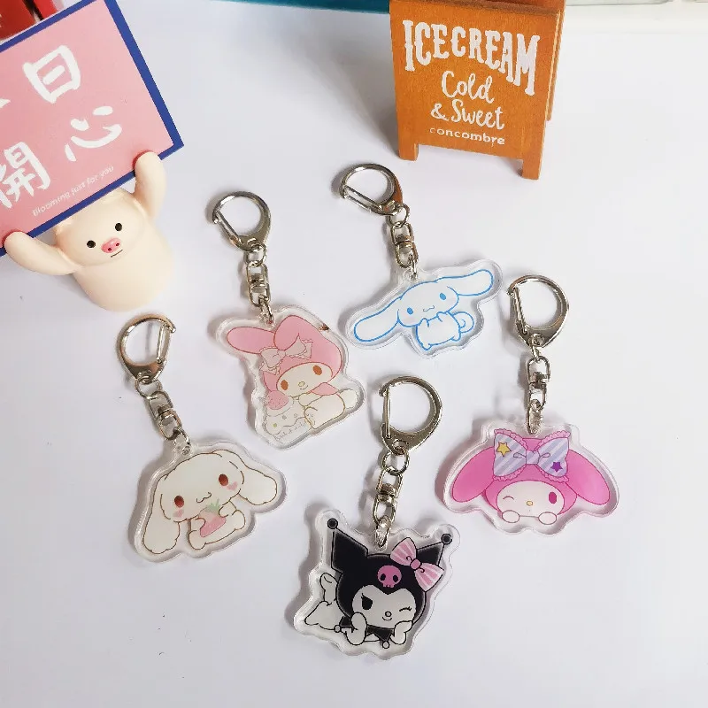 

Kawaii Keychain Cute Cinnamoroll Kuromi Keyring My Melody Keychains Children Toys Pompom Purin Women Christmas Gifts