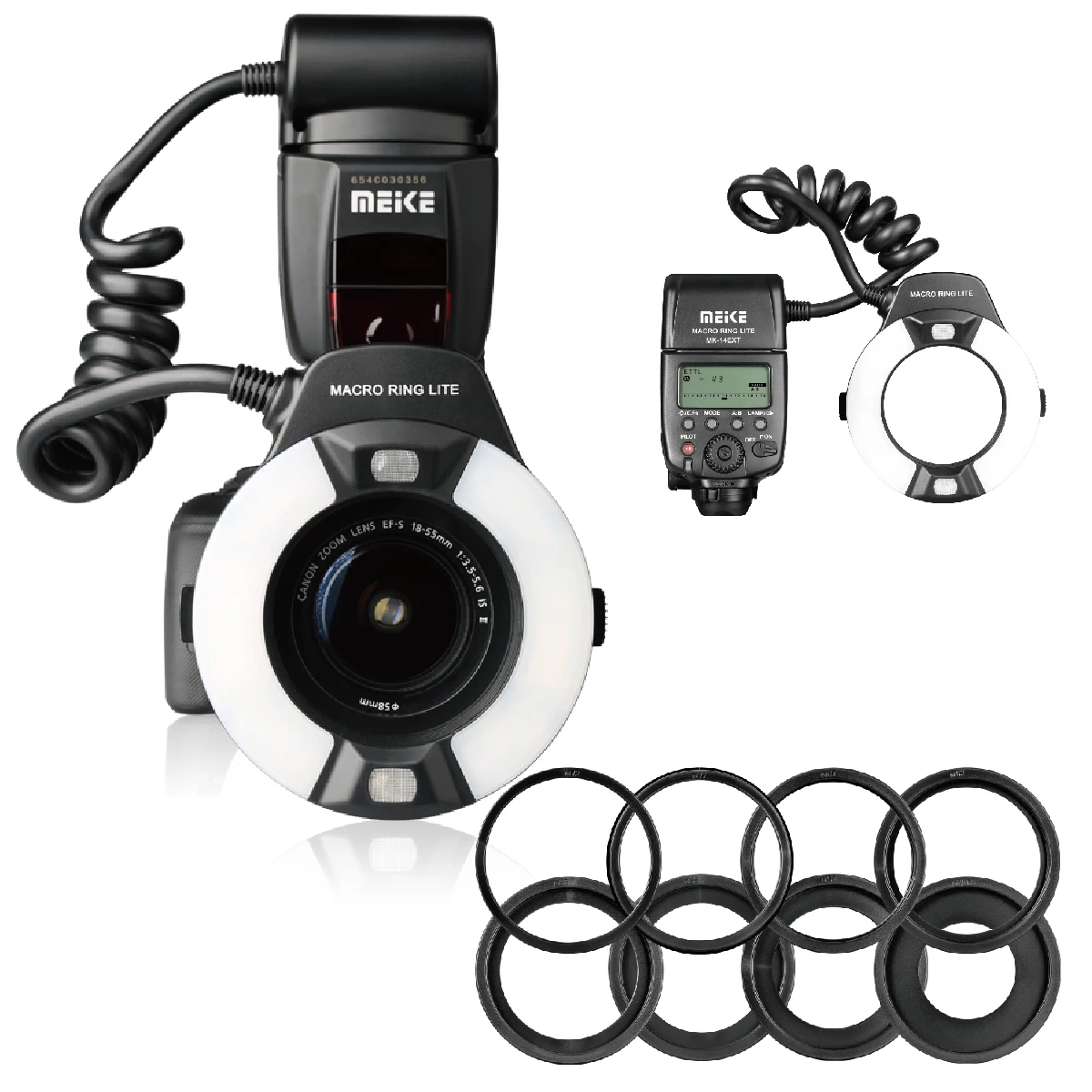 MEIKE MK-14EXT Ring Flash E-TTL Macro LED Ring Speedlite for Canon 550D/ 760D/