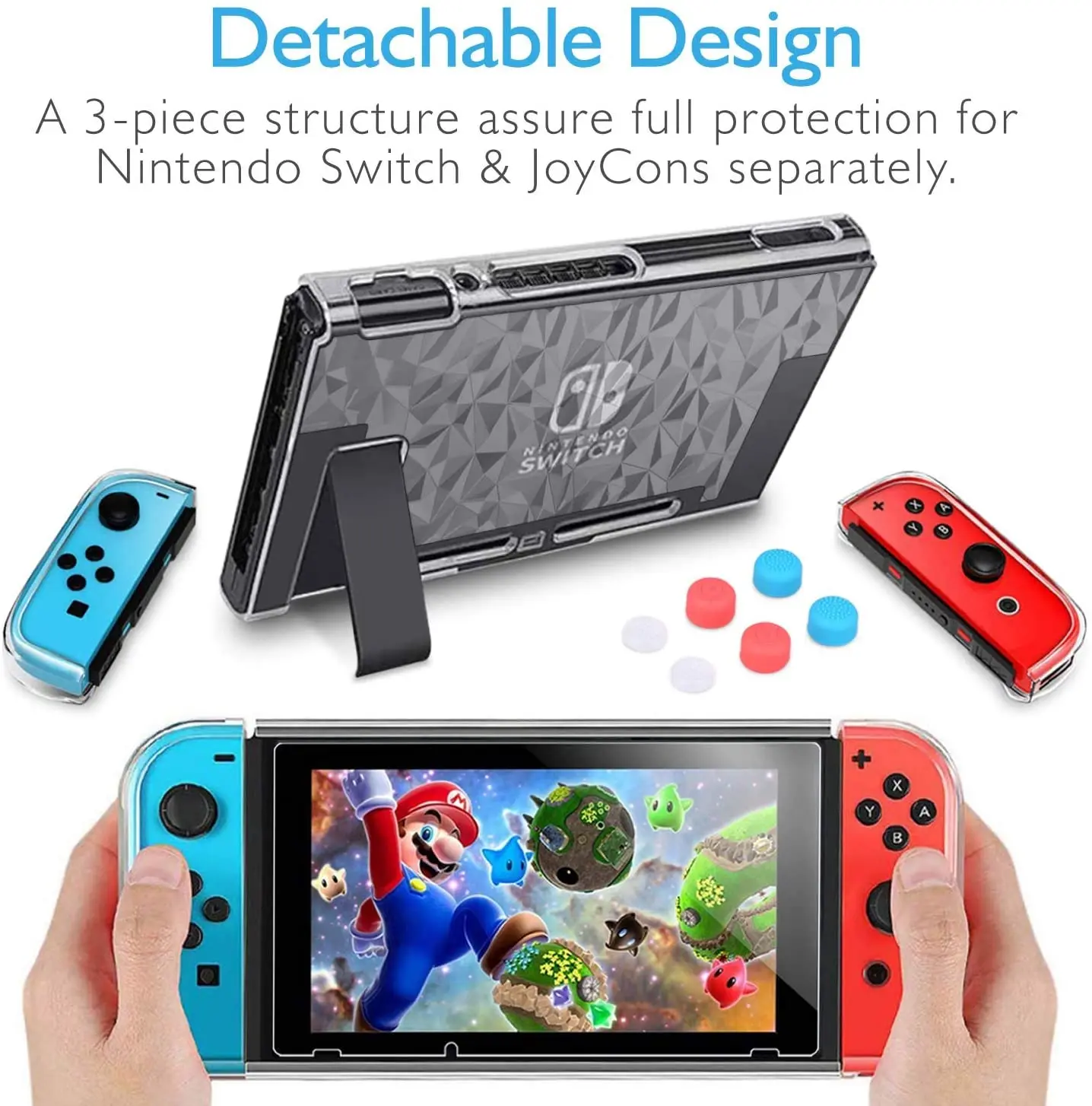 Mooroer-nintendo Switch Case com Protetor de Tela Capa Protetora Dockable Temperado - Image 4