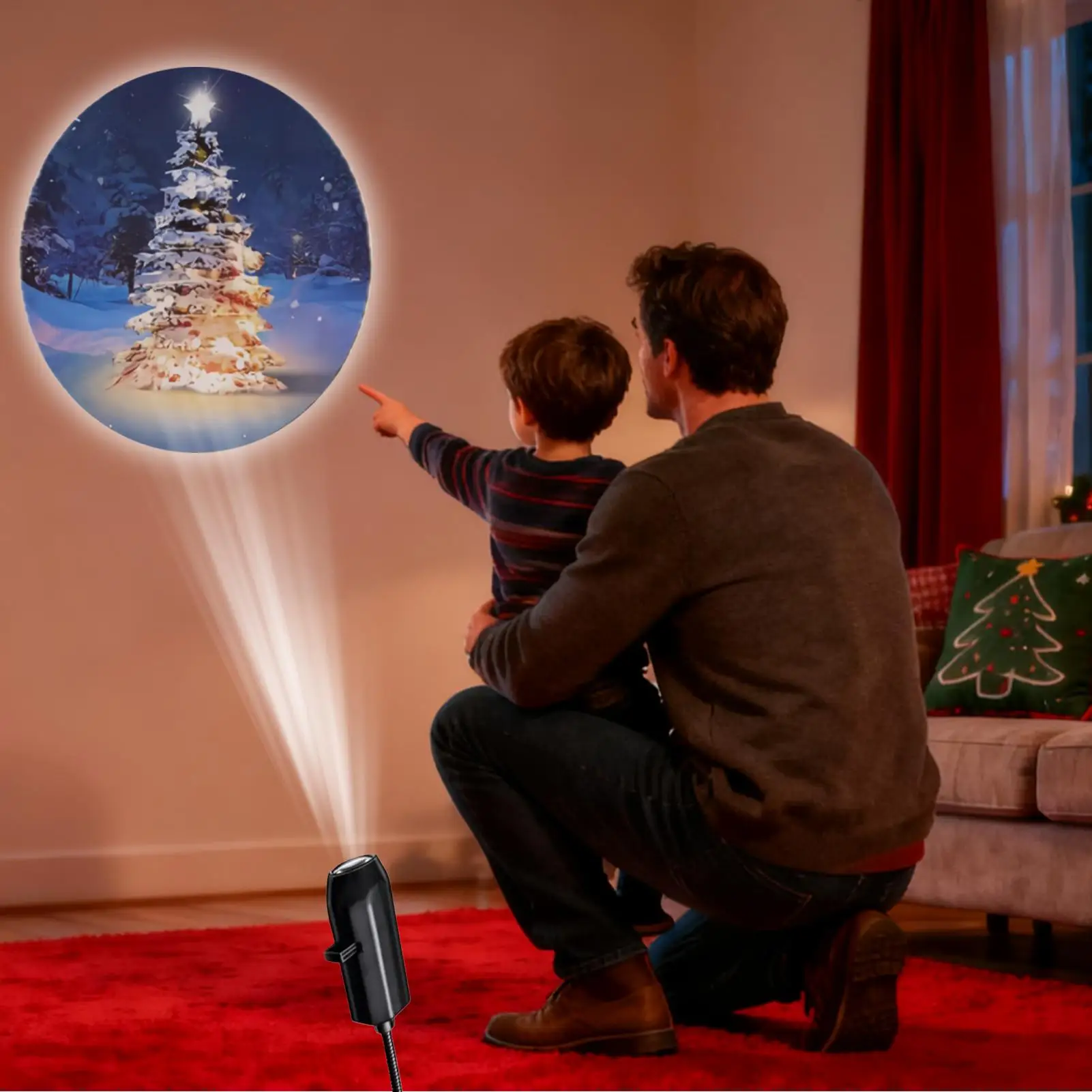 Christmas Projector Lights Outdoor 3 Patterns LED USB Rechargeable Holiday Supplies Party Light Projection For Birthday Party