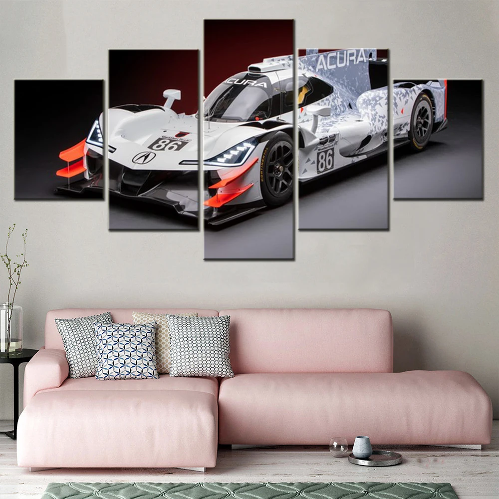 

5 Pieces Canvas Wall Arts Racing Car Poster Painting Vechile Formula 1 Tuning Home Decor Modular Picture Print For Living Room