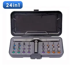 Compact 24 - in - 1 Magnetic Ratchet Screwdriver Kit with Reversible High - Torque Handle (24 - in - 1 - A)