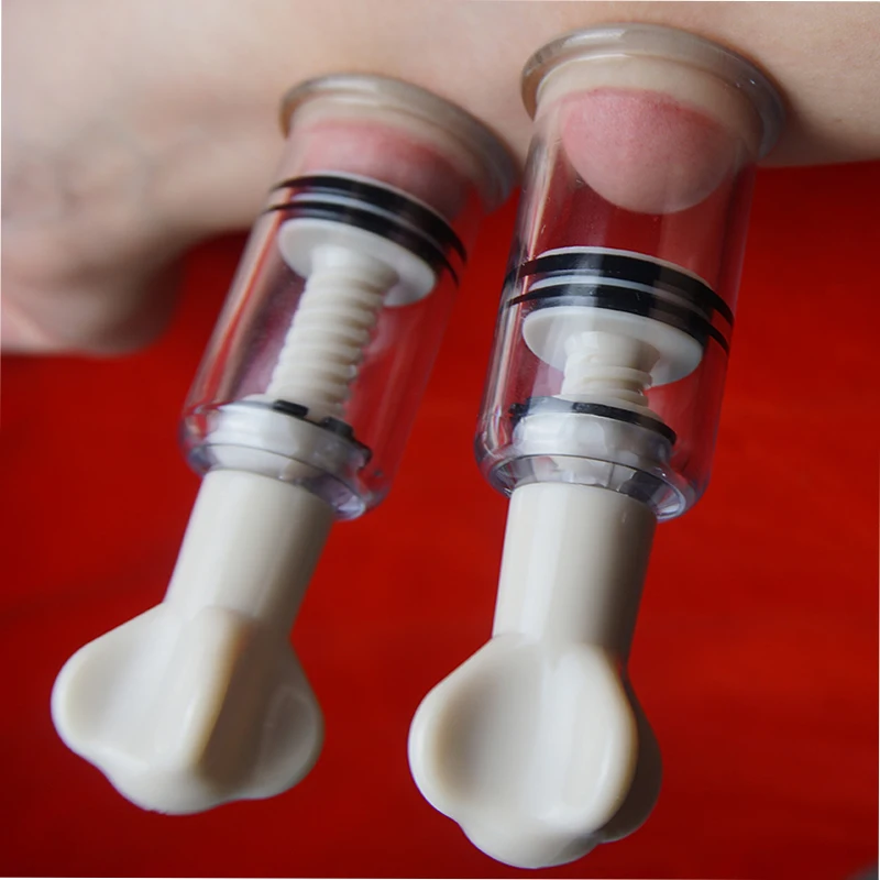 Clit Pussy Nippple Sucker Pump Vacuum Screw Clamp 2PCS Set Breast Enlargement Enlarger Correction Sex Toy Female Masturbation nipple sex toys nipple clamps nipple clamp vibrator