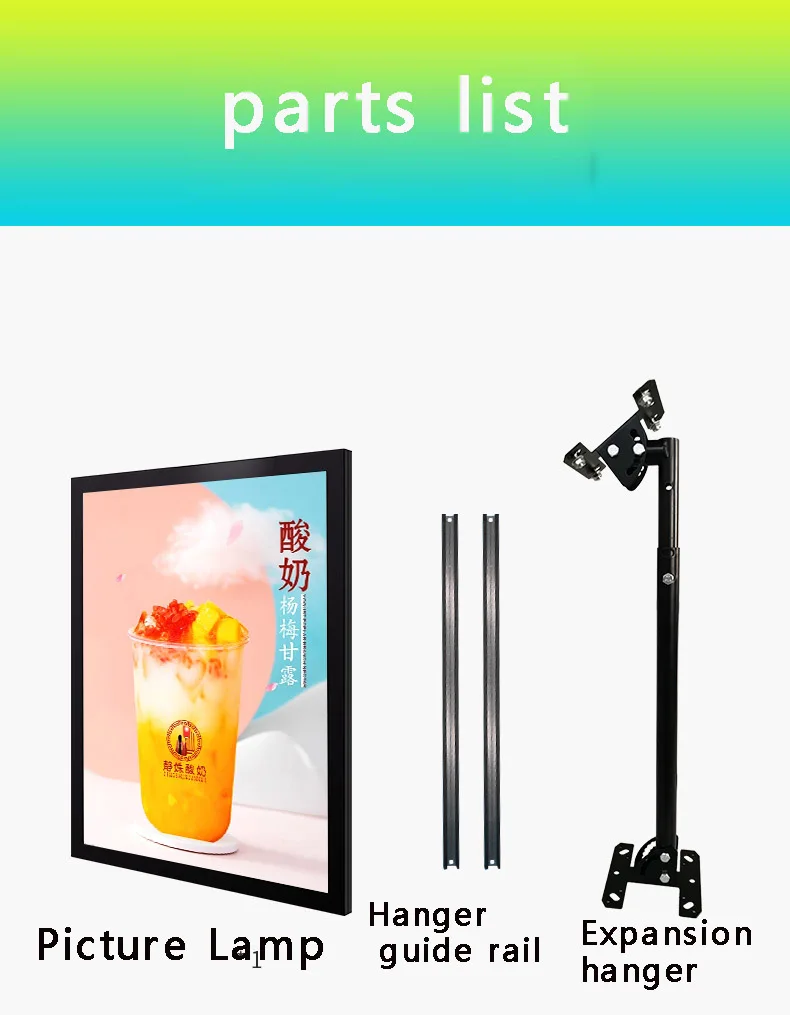 LED 슬림 스냅 프레임 라이트 박스 조명 포스터 디스플레이 백라이트 메뉴 보드 레스토랑 카페 상점 벽걸이 광고판