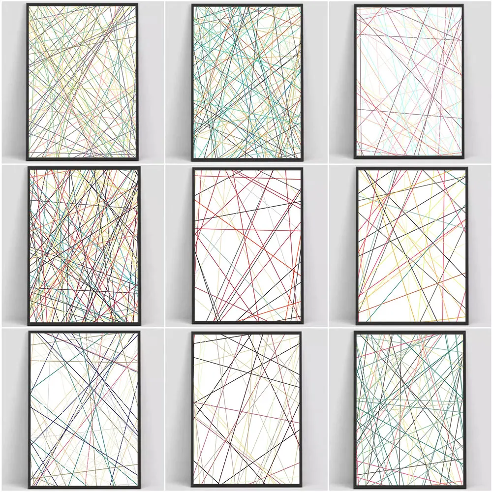 

Colorful Dividing Lines Space Abstract Minimalist Posters and Print Canvas Painting Wall Art Pictures For Living Room Home Decor