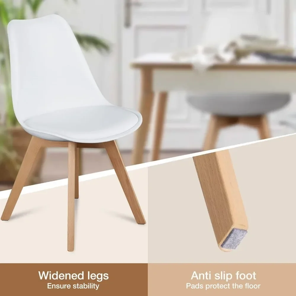 Dining Chairs Set of 4 dining chair Mid-Century Modern Dinning Chairs, Living Room Bedroom Outdoor Lounge Chair PU Leather Cushion