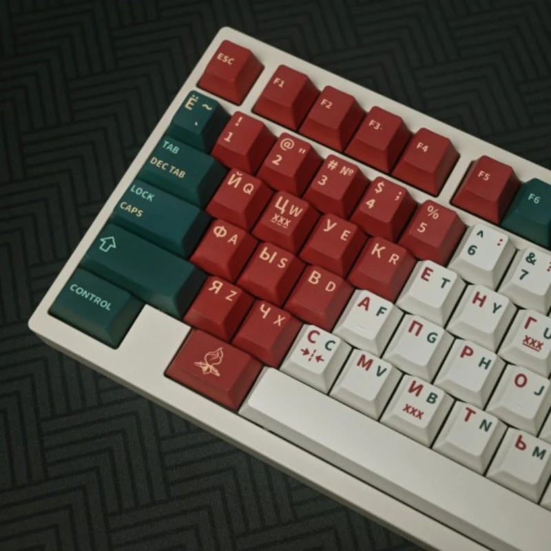 Echome-língua Russa Tema Teclado Pbt Dye-sublimação Retro Usr Perfil Cereja para Teclado Mecânico - Imagem 6