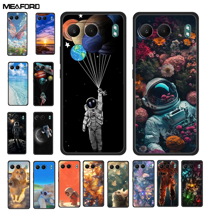 Astronaut Design Soft Silicone TPU Phone Case - Space-Themed Back Cover