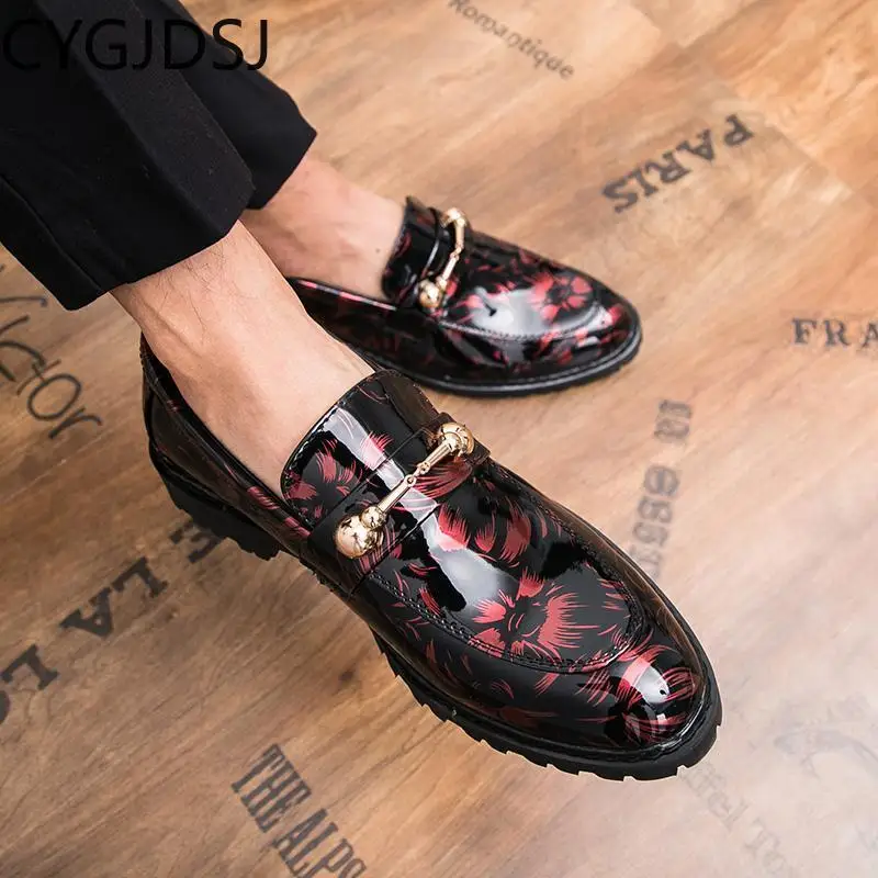 

Formal Shoes for Men Slip on Shoes Men Dress Shoes Casuales Office 2023 Patent Leather Loafers Men Wedding Dress Chaussure Homme