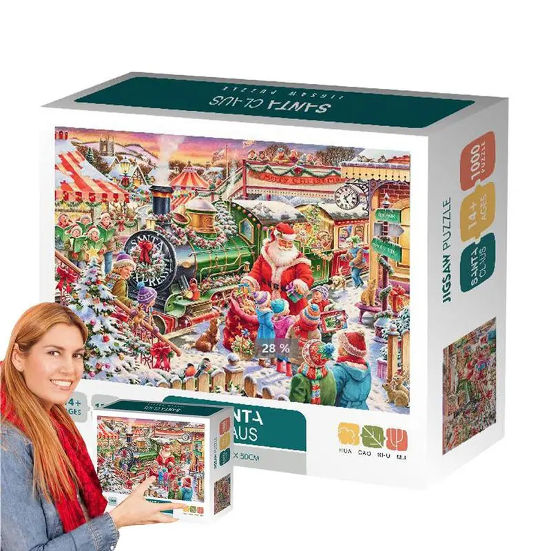 Christmas Jigsaw Puzzle Advent 1000 Pieces Countdown Calendar 24 Box Boys Girls Santa Holiday Puzzles Advent Calendar Home Decor