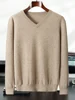 Yoyoselect High Quality Autumn Winter Men Cashmere Sweater V-neck Smart Casual Pullover 100% Cashmere Knitwear Luxury Soft Tops 2
