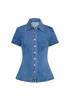 Women Denim Two Piece Sets Single-breasted Splice Short Sleeve Jackets Slim Fit Straight Wrap Hip Ultra Short Skirt Female Suits 2