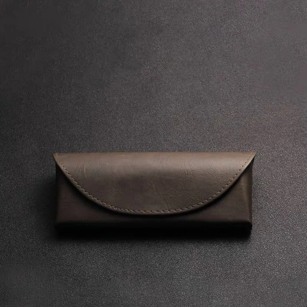 Vintage PU Leather Glasses Box Simple Sunglasses Case Women Men Glasses Portable Pouch Bag Accessories Eyeglasses Storage Case