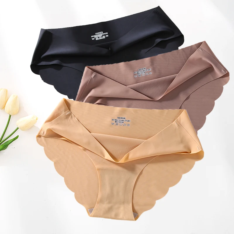 Mutandine Da Donna In Seta Di Ghiaccio Senza Cuciture, Slip - Foto 4