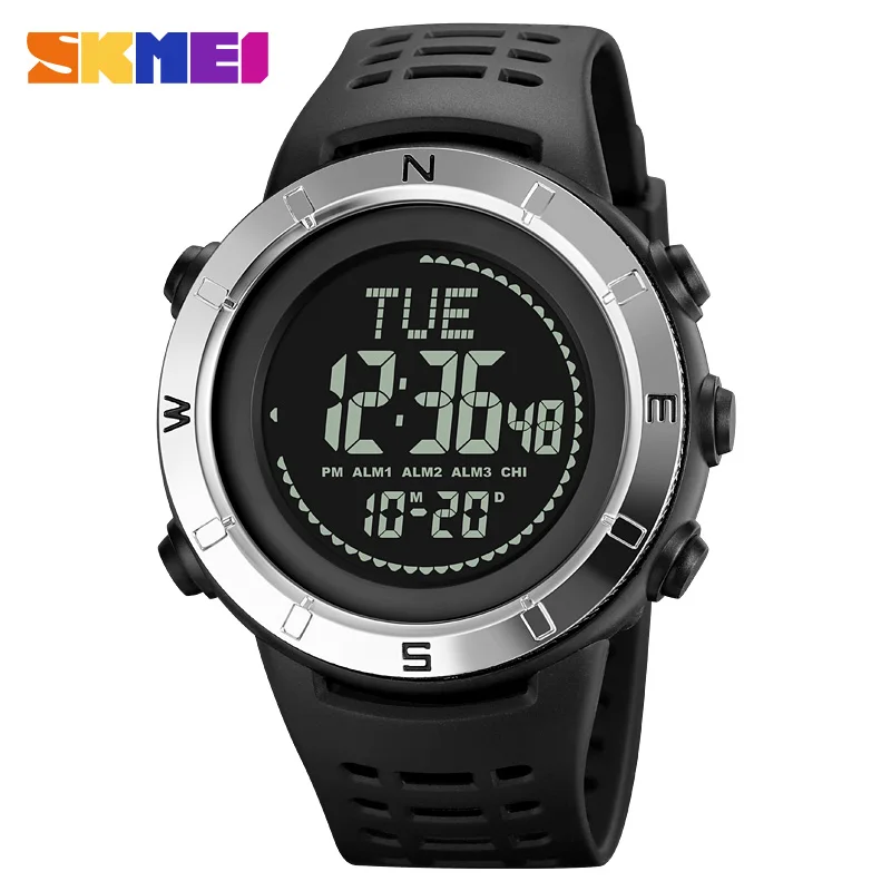 SKMEI Military Sport Digital Men's Watches Multifunction Stopwatch Date Compass LED Waterproof Wristwatch Alarm Male Clock Gift