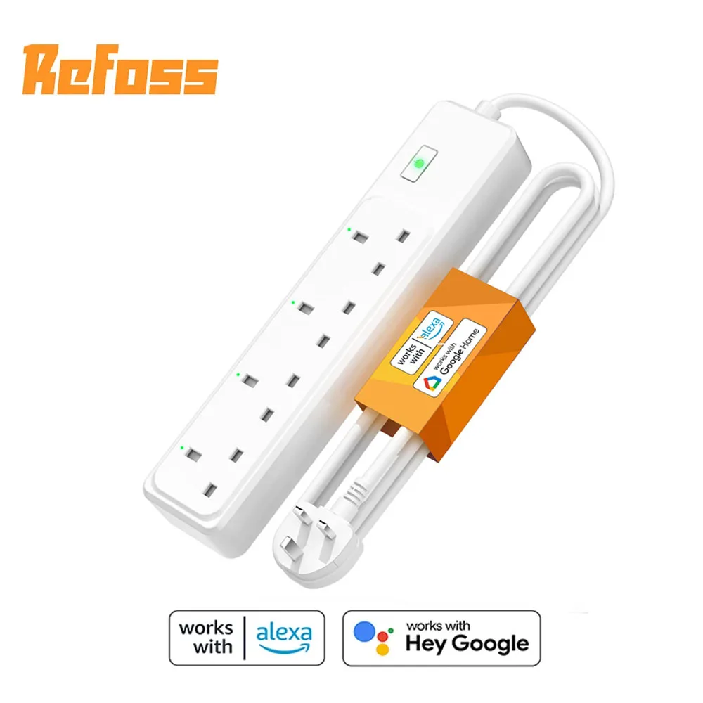 

Refoss Smart Power Strip WiFi Surge Protector UK Plug Power Socket Support Alexa Google Assistant Support Voice/APP Control