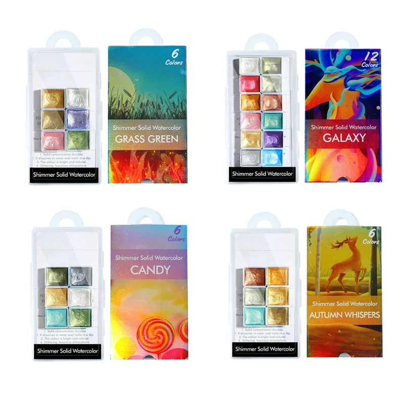 

6/12 цветов цветущие акварельные краски акварельный порошок для ногтей абстрактное искусство Прямая поставка