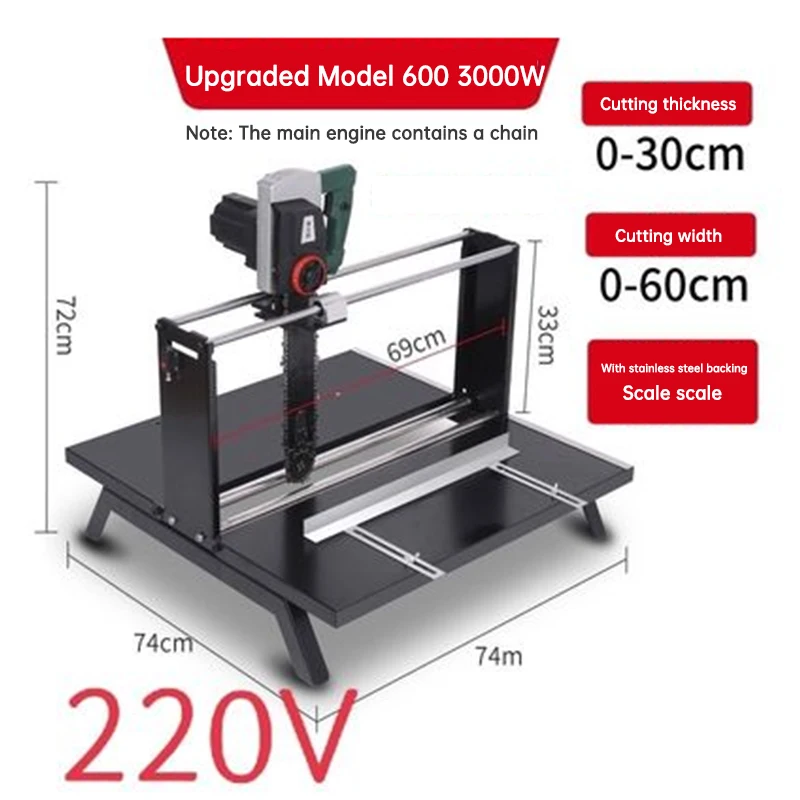 3000W Desktop Electric Chainsaw Manual Aerated Bricks Cutting Saw  Foam Lightweight Brick Cutting Machine Portable Power Tools