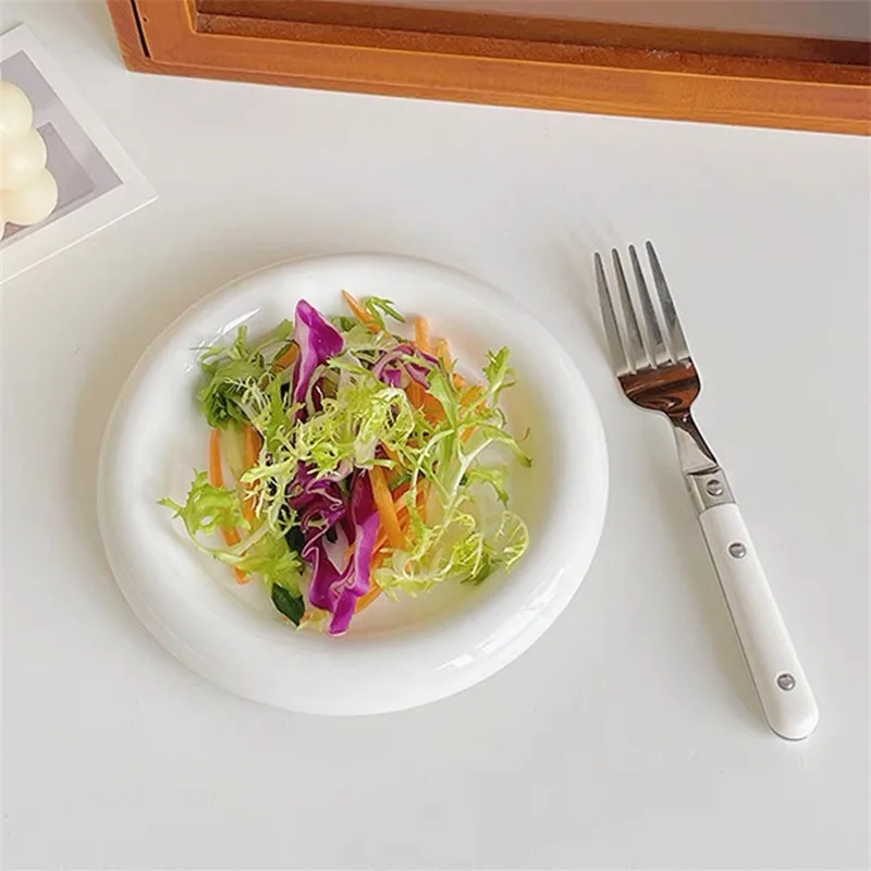 Korean ins style tableware chubby plate high beauty value network blogger same dessert breakfast plate jewelry