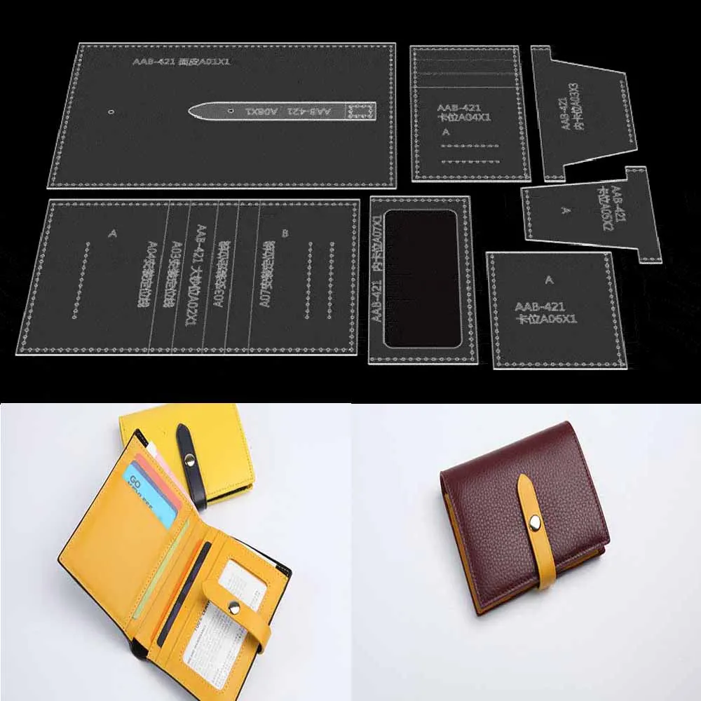 

Leather Bag Pattern Making with Kraft Paper and Acrylic Templates for Female Short Wallet Multi Card Vertical Wallet