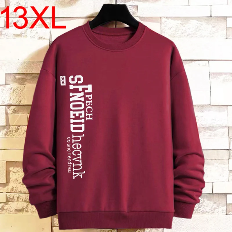 

Men Autumn Winter New O Neck Plus Size 13XL Casual Loose Pullover Fat Guy Top Trendy Fat Guy Plus Fleece Warm Sweater 11xL 190kg