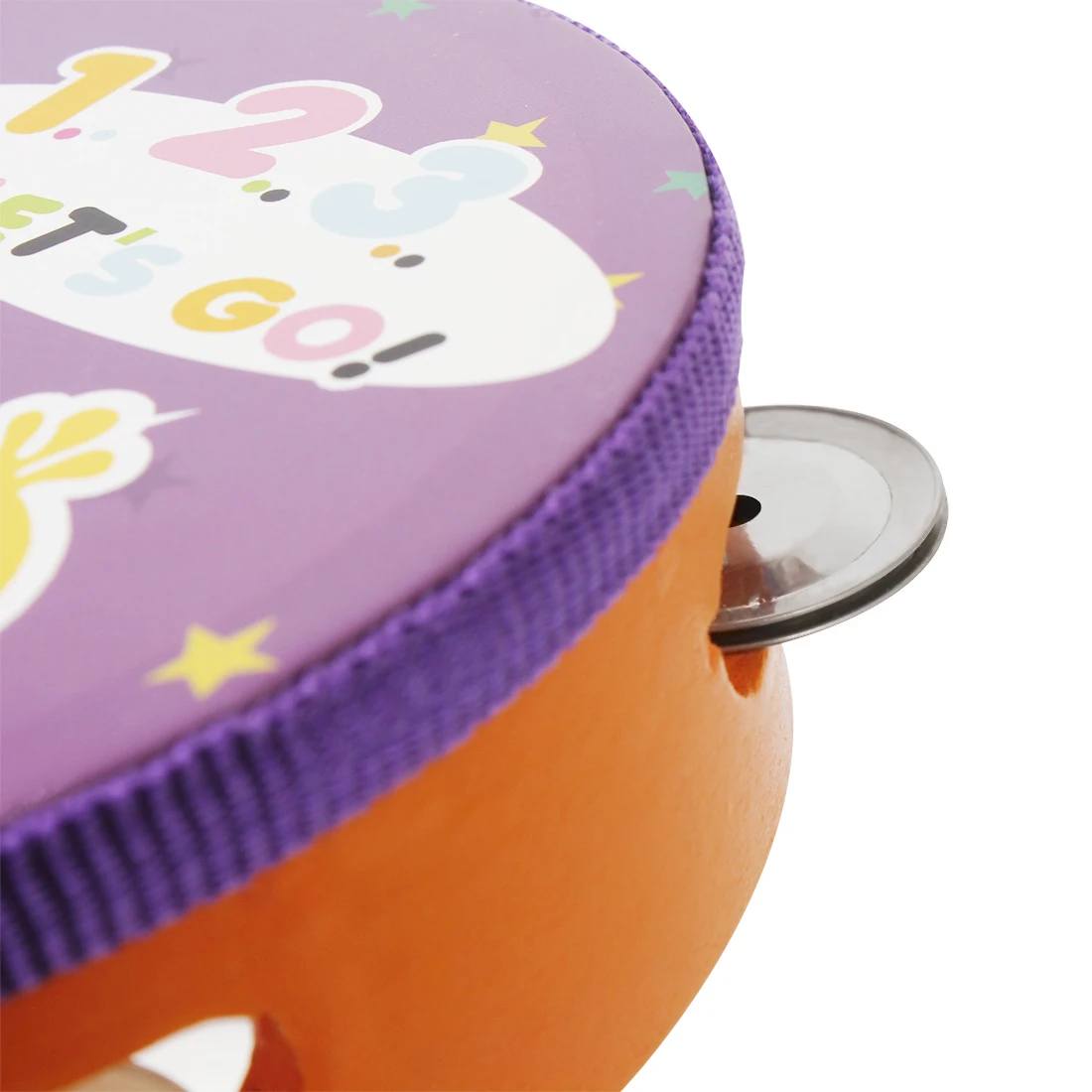 Description Picture 4 of itemOrff Hand Clapped Drum Flower Bell Drum 15CM Cartoon Wooden Tambourine Frestyle Hand Drum Percussion Instrument Children's Gifts