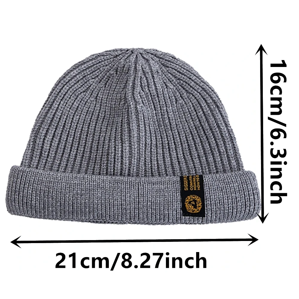 Men Outdoor Skull Cap Fashion New Short Melon Winter Dandy Hats Sailor Style Landlord Hats For Men Autumn Short Beanie Cap
