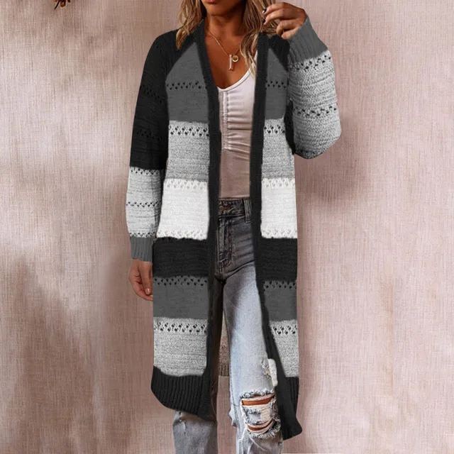 Winter Kintted Long Cardigans for Women Cable Knit Women Boho Open Front zip Up Cardigan Sweater Coats oversized Jactets suéter 5