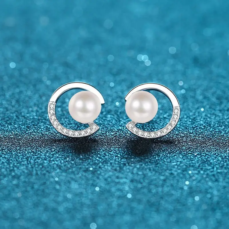 

imple Mossanne Pearl Earrings Long Cubic Zirconia women's Statement Long drop earrings Wedding party bridal Jewelry Jewelry Vale