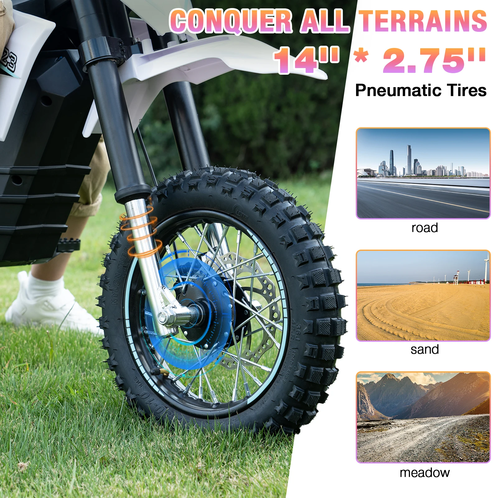 EVERCROSS EV65M Electric Dirt Bike,800W Electric Motorcycle,19MPH & 12.4 Miles Long-Range,3-Speed Modes Motorcycle for Teenagers