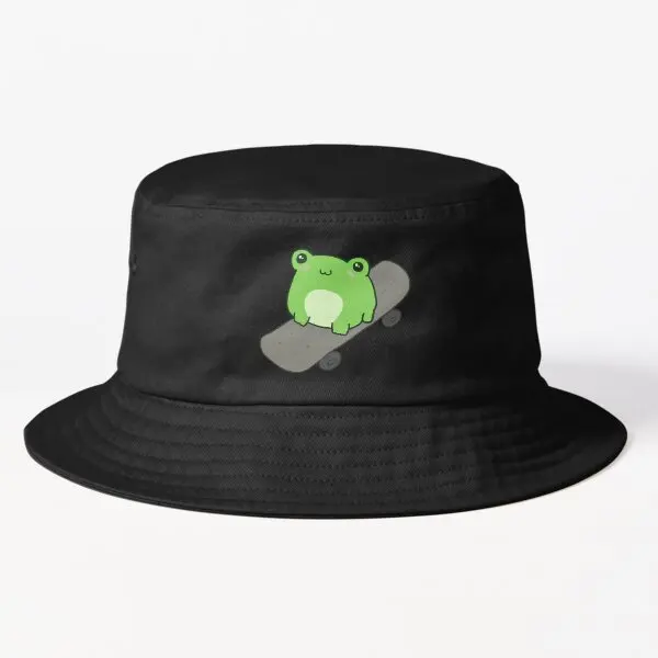 

Cute Skateboarding Frog Kawaii Cottagec Bucket Hat Solid Color Fashion Sun Black Spring Cheapu Caps Fish Fishermen Sport Mens