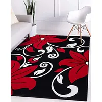 Modern Red Floral Carpet for Living Room Luxury Home Decorations Coffee Table Large Area Rugs Kitchen Bedrooms Floor Mat 1