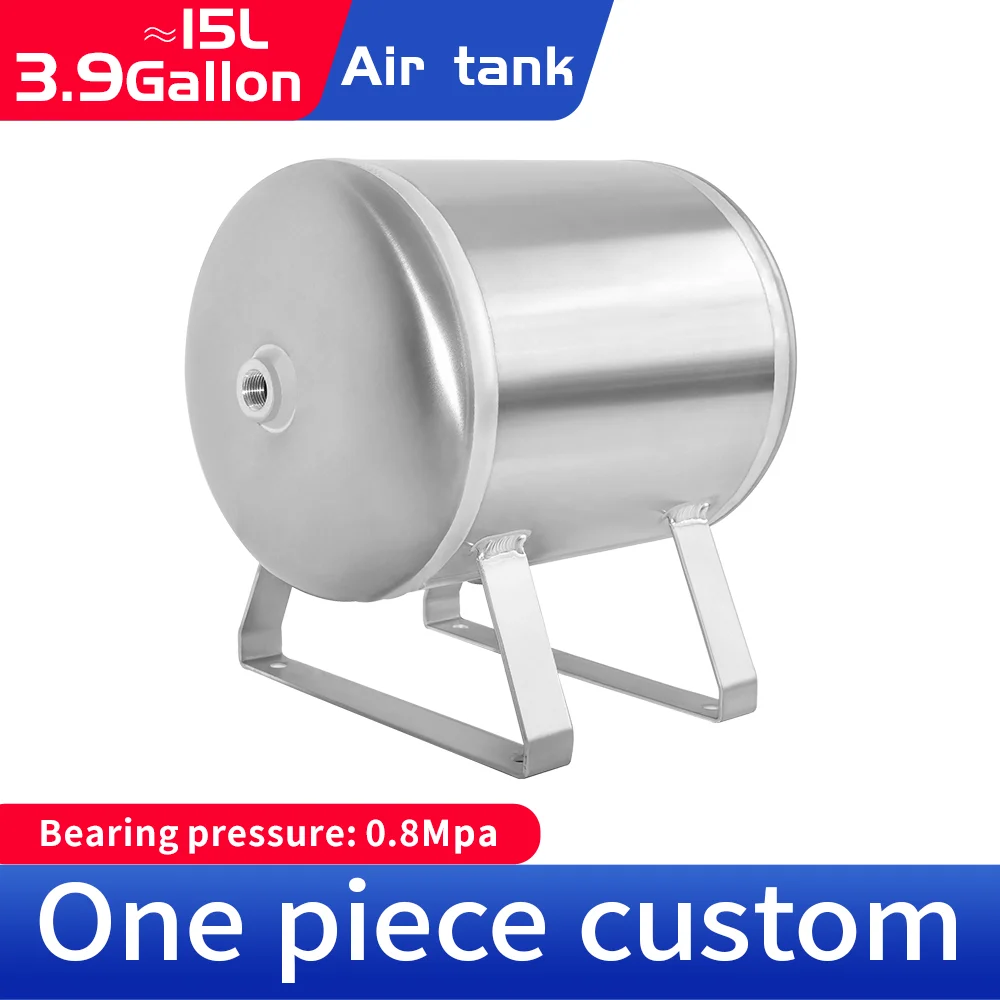 Air Pressure Tank Alumínio Horizontal Reservatório Air Pressure Tank Compressor de Armazenamento Cilindro para Dental Carro Caminhão Air Horn 12 l 15l