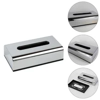 Tissue Box Silver Vanity Organizer Plating Paper Container Living Room Holder Plastic Modern Case 1