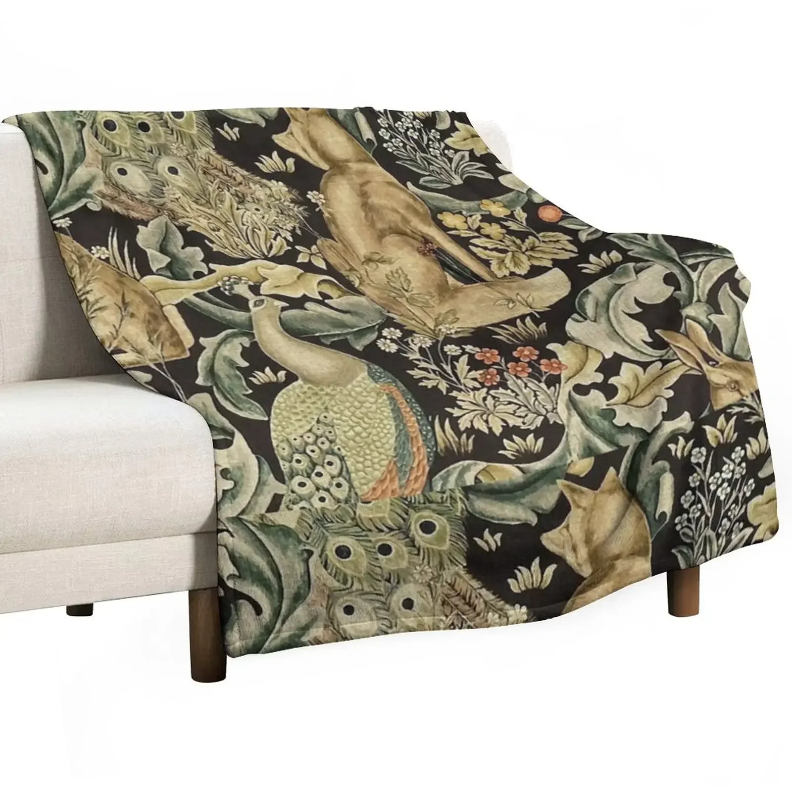 

William Morris forest fabric Throw Blanket Vintage Single Blankets