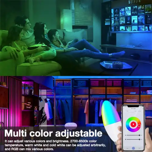 Kedia Tuya E14 스마트 지그비 와이파이 캔들 전구, 유럽 전구, RGB LED WW 램프, 스마트 라이프, 알렉사 구글 홈 앨리스 6