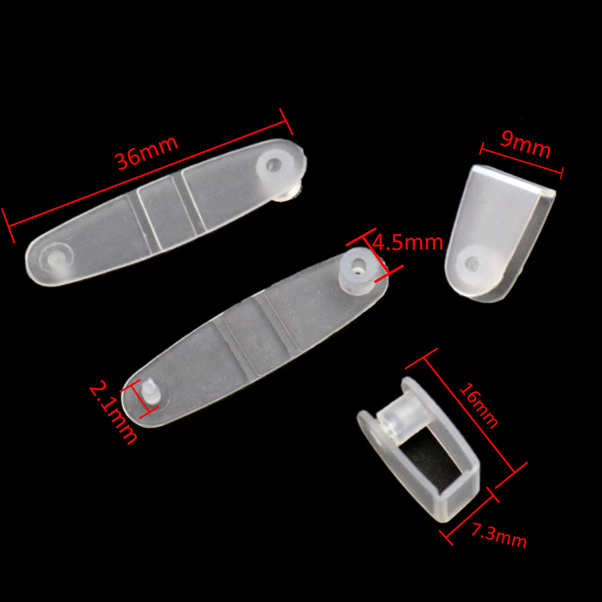 The Acrylic Place Plastic Keychain Connector Tab/Snap/Clip (Clear), 18mm by  8 mm