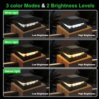 Outdoor Solar Post Cap Lights 3 Modes Fence Light Solar Powered Waterproof Gate Light For 4 Inch Wood Posts Yard Garden Outside 2