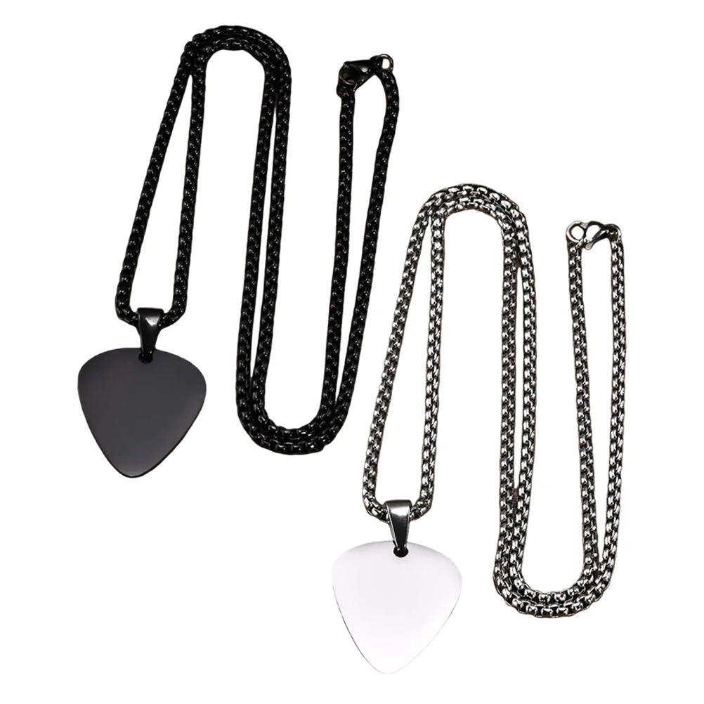 

Guitar Pick Necklace Pendant Stainless Steel Chain Necklace Gift New Unique Guitar Pick Necklace For Women Men
