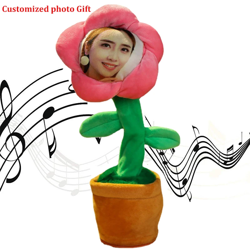 Personalized Customization Photo Flower Gift Christmas Birthday Gift 120 Songs Repeat Speaking Singing Dancing Sunflower Toys