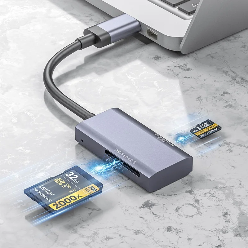 SD 4.0 Card Reader USB C to Micro SD Card Adapter memory card reader for SD/Micro SD/SDHC/SDXC/MMC/UHS-II/UHS-I