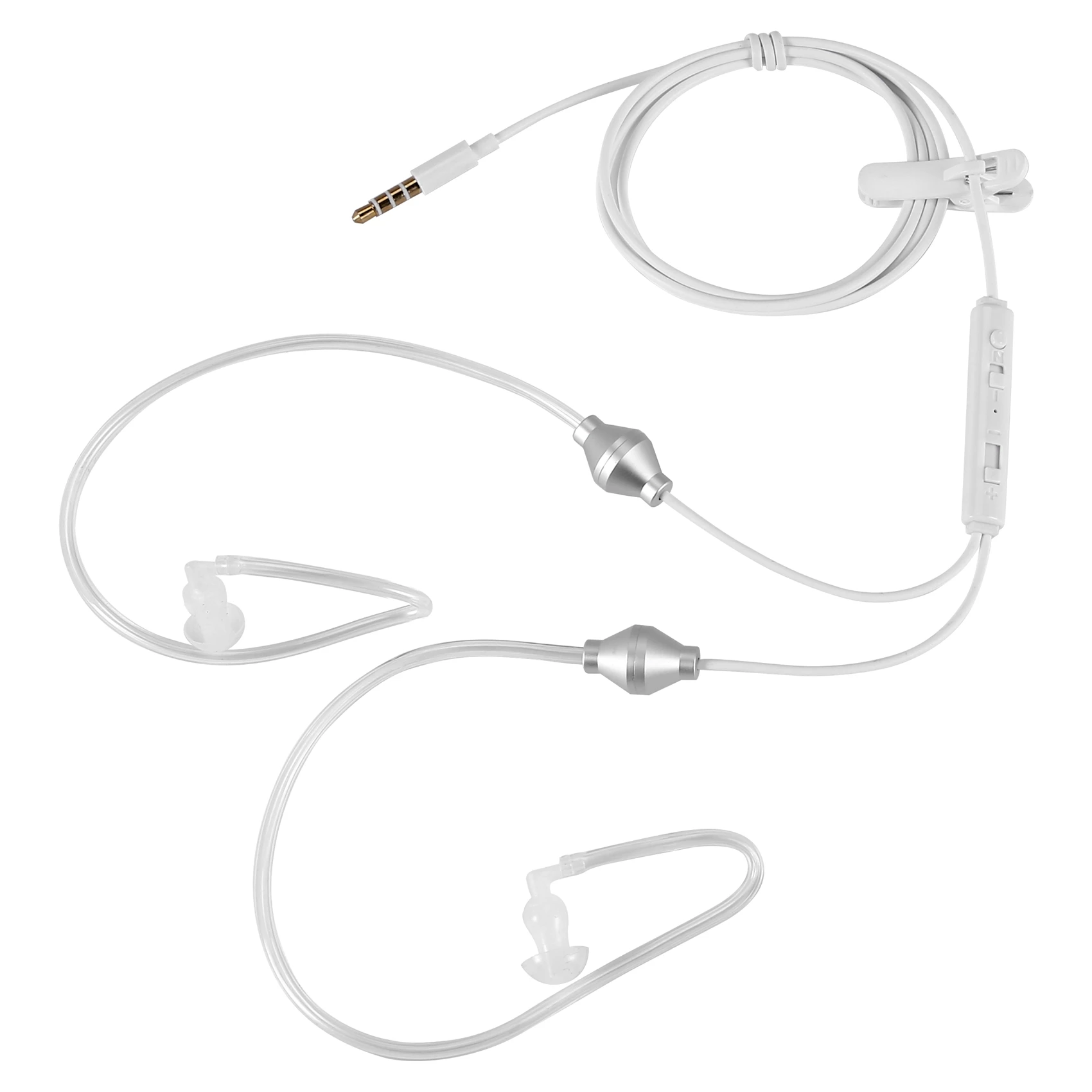 AA91 Tubo d'aria stereo da 3,5 mm Auricolare cablato Cuffie binaurali anti-radiazioni Auricolari con isolamento acustico Microfono per cellulare - Image 2