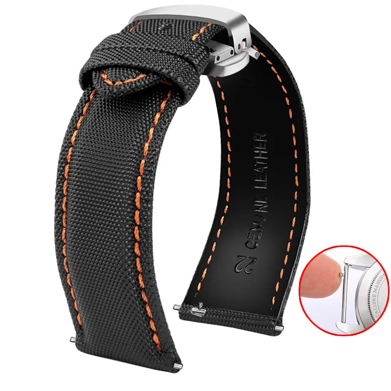 Vibrant Multi-Color Unisex Canvas Watch Band Bracelet - Blue, Orange, Black, Red Lines