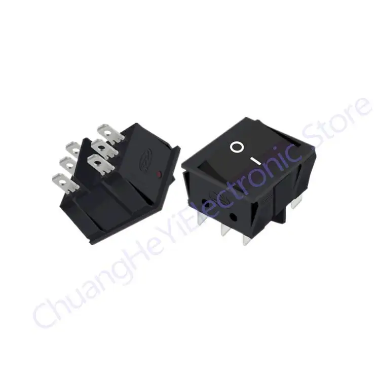 ON-OFF 블랙 로커 스위치, KCD5 21x24mm, 6 핀, 2 포지션 6A, 12A, 250VAC