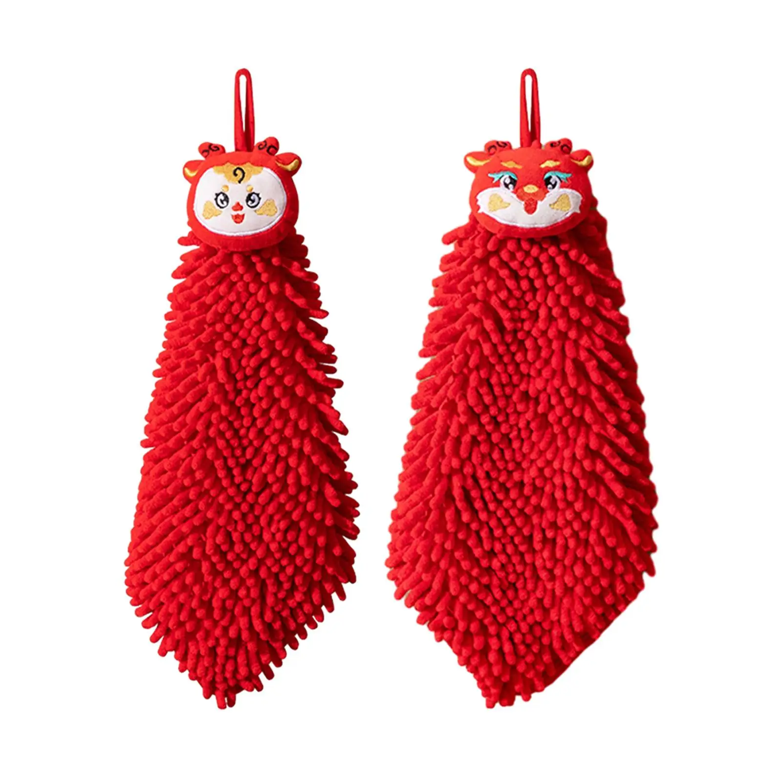 

Dragon Year Hanging Hand Towels Chenille Towels Comfortable, New Year Gifts for Friends, Family